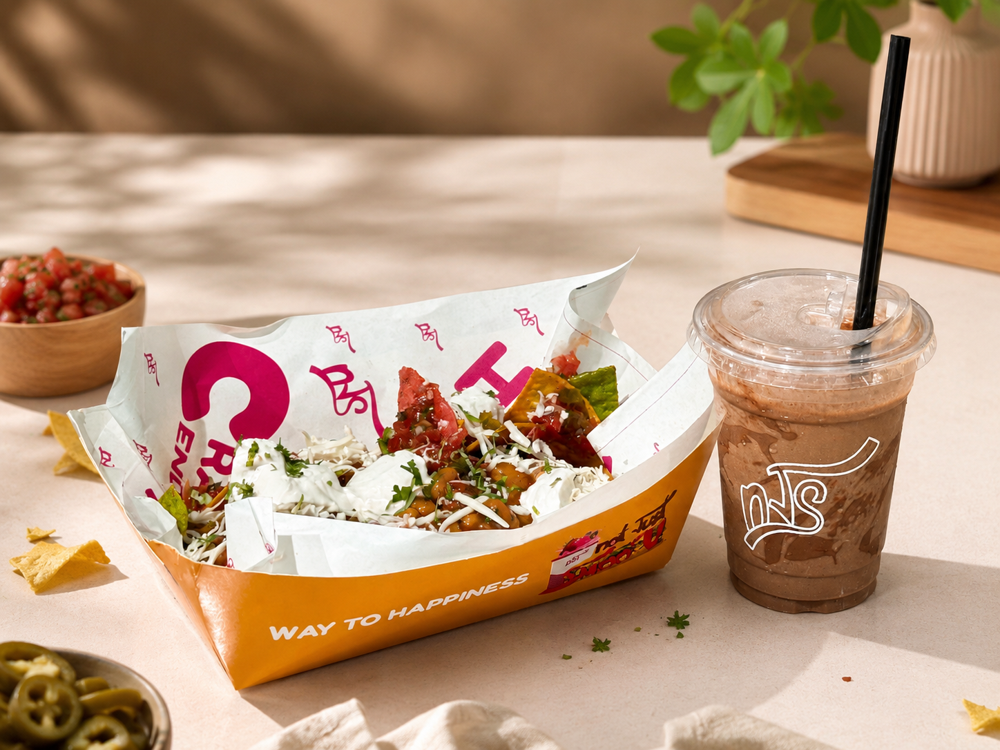 Unstoppable Nachos — Guacamole, salsa, refried beans, sour cream.